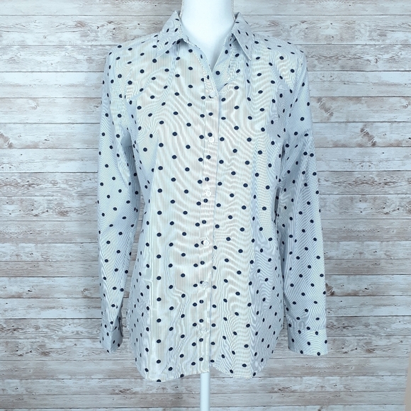 Charter Club Tops - Charter Club Button Up Shirt Sz 4 Pinstripe 768